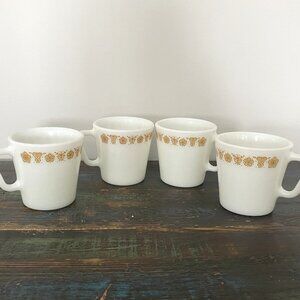 Set of 4 Vintage Pyrex Coffee Mugs